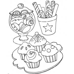 Disegno di Dolci e Dolcetti da colorare