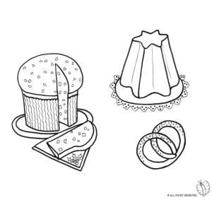 Disegno di Dolci Natalizi da colorare