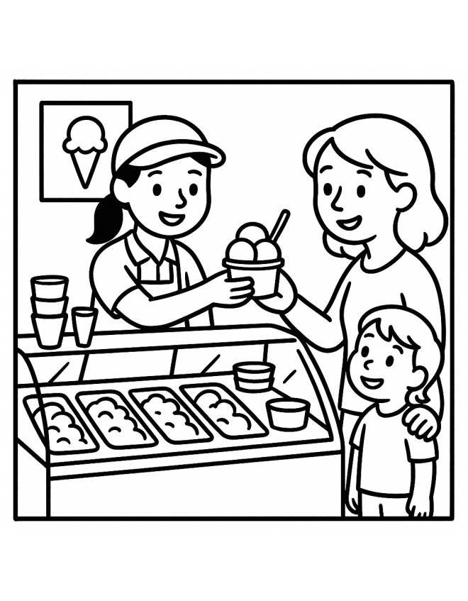 disegno di Gelateria  da colorare