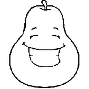 Disegno di Pera con Sorriso da colorare
