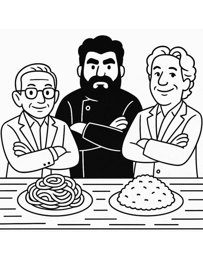 disegno di Piatti di Pasta e Riso con Chef Famosi  da colorare