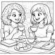 Disegno di Ragazze che Prendono Té da colorare