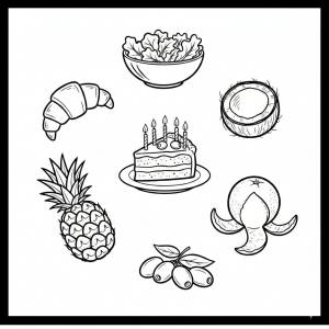 Disegno di Vari Alimenti da colorare