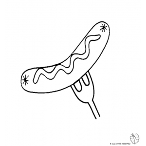 Disegno di Wurstel con Ketchup da colorare