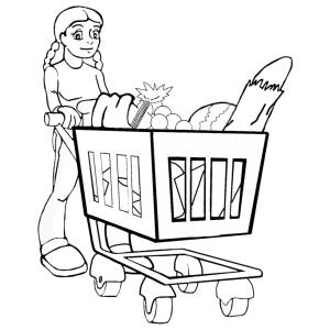 Disegno di Spesa al Supermercato da colorare