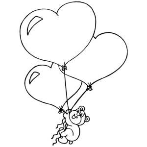 Disegno di Cuori Palloncini da colorare