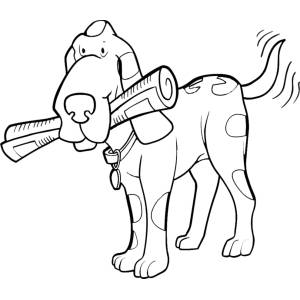 Disegno di Il Cane col Giornale da colorare