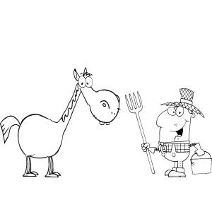 Disegno di Il Cavallo nella Fattoria da colorare