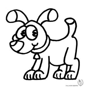 Disegno di Cane con Collare da colorare