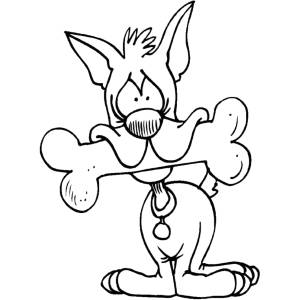 Disegno di Cane con Osso da colorare