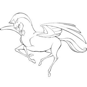 disegno di Cavallo Alato da colorare