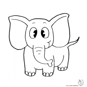 Disegno di Elefante da colorare