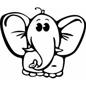 Disegno di Elefantino da colorare