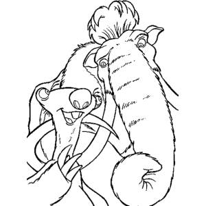 Disegno di Sid e Manny da colorare