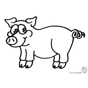 Disegno di Maialino da colorare