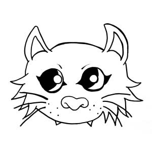 Disegno di Maschera del Gatto da colorare