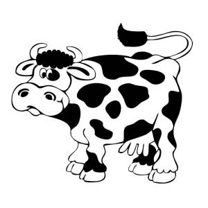 Disegno di Mucca con le Macchie da colorare