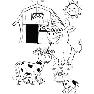 Disegno di La Fattoria con le Mucche da colorare
