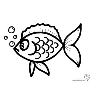 Disegno di Pesciolino con le Bollicine da colorare