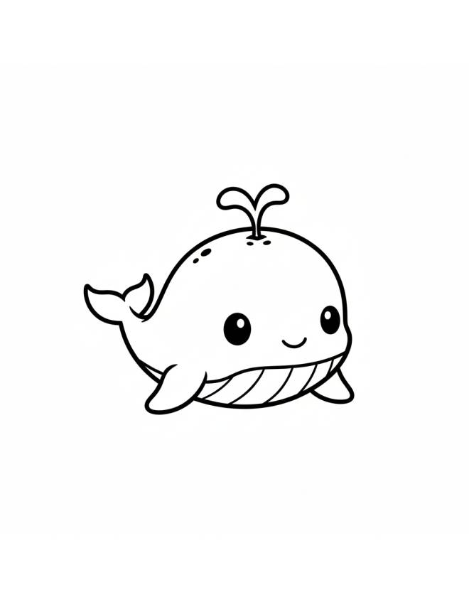disegno di Piccola Balena da colorare