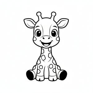 Disegno di Piccola Giraffa da colorare