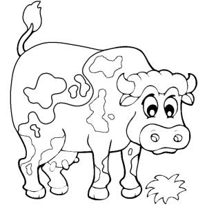 Disegno di La Mucca della Fattoria da colorare