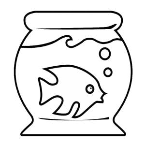 Disegno di Acquario con Pesciolino da colorare