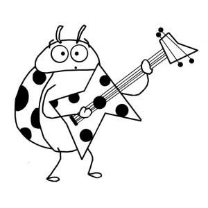 Disegno di Coccinella Rock da colorare