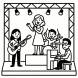 Disegno di Band Musicale sul Palco da colorare