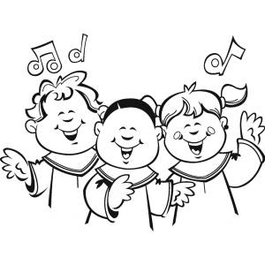 disegno di Coro di Bambini da colorare