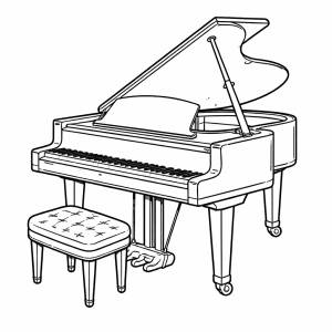 disegno di Pianoforte a Coda da colorare