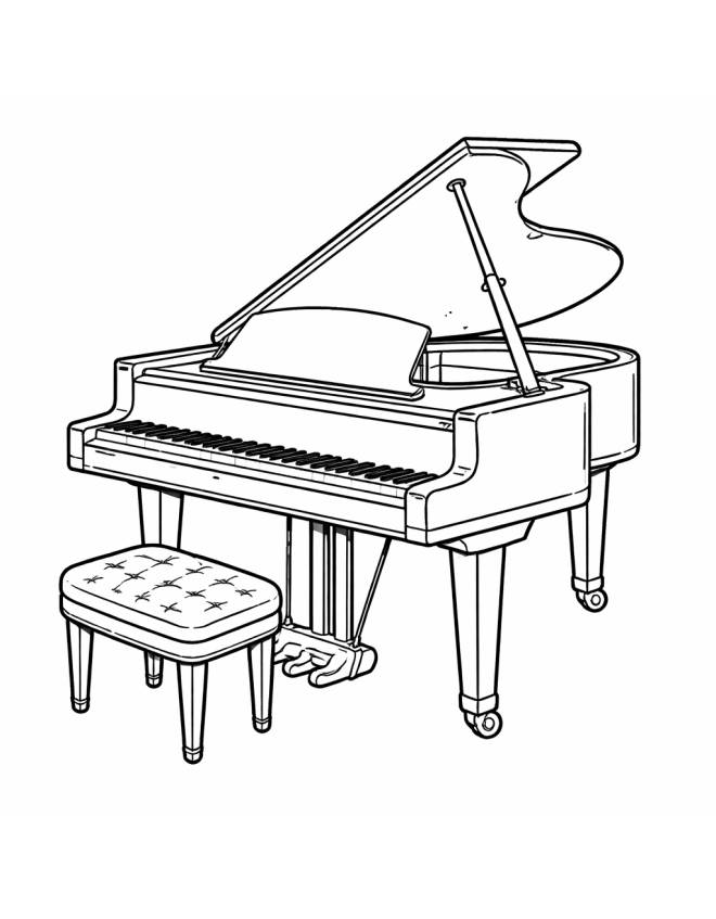 disegno di Pianoforte a Coda da colorare