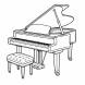 Disegno di Pianoforte a Coda da colorare