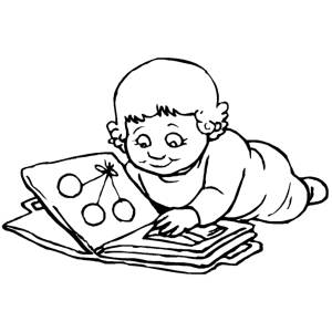 Disegno di Bambina con Album di Disegni da colorare