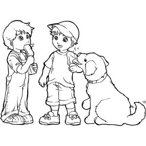 Disegno di Bimbi col Gelato da colorare