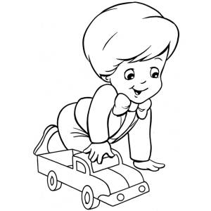 Disegno di Giocare con le Macchinine da colorare