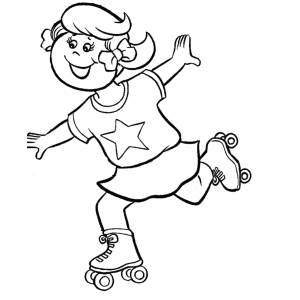 Disegno di Bambina sui pattini da colorare