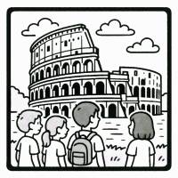 Disegno di Gita al Colosseo da colorare