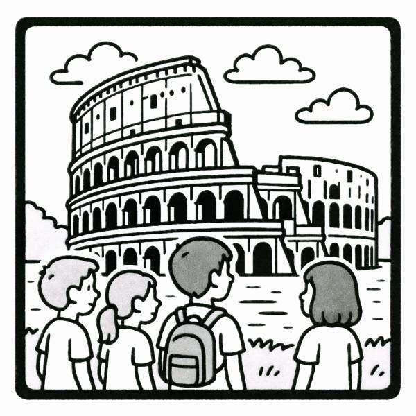 Disegno di Gita al Colosseo da colorare