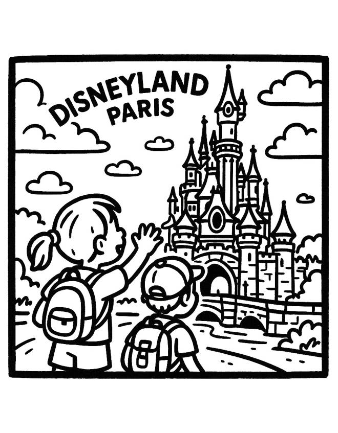 disegno di Disneyland Paris  da colorare