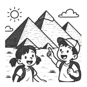 disegno di Gita alle Piramidi d'Egitto  da colorare
