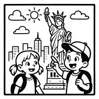 Disegno di Gita alla Statua della Libertà  da colorare