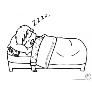 disegno di Bambino a Letto da colorare
