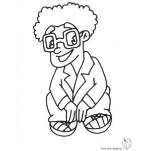disegno di Bambino con Occhiali da colorare