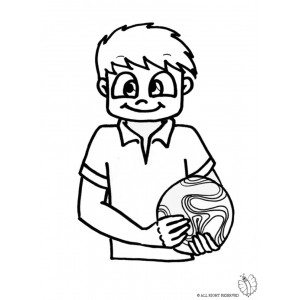 disegno di Bambino con Pallone da colorare