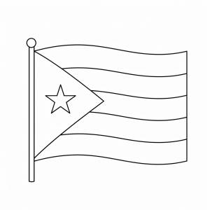 Disegno di Bandiera di Cuba da colorare