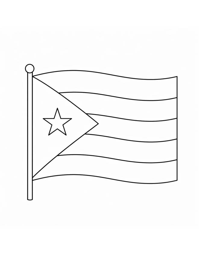 disegno di Bandiera di Cuba da colorare
