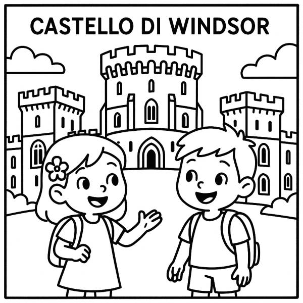 Disegno di Castello di Windsor in Inghilterra da colorare