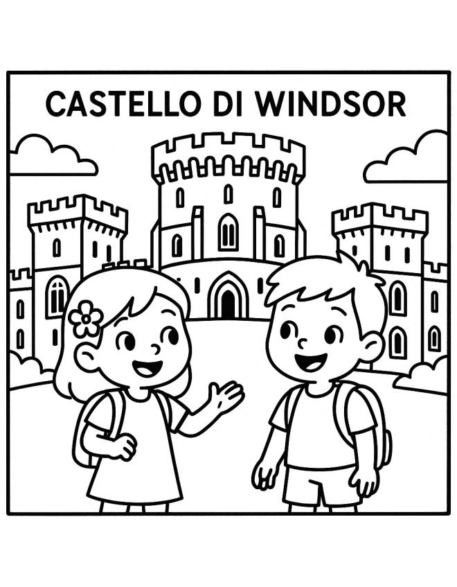 disegno di Castello di Windsor in Inghilterra  da colorare