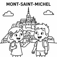 Disegno di Castello di Mont Saint Michel Francia da colorare